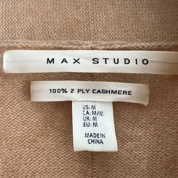 Max Studio - Camel Cashmere Cardigan (M) - Picture 3 of 5